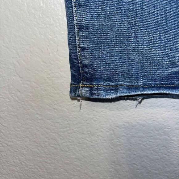 Pilcro and the Letterpress Slim Boyfriend Denim Jeans Distressed w/ Patching 32 - Picture 11 of 12